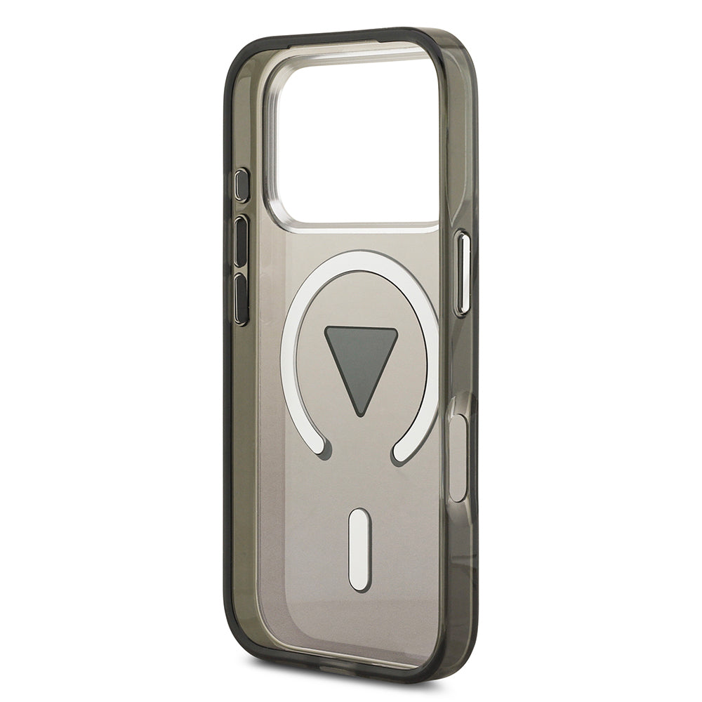 iPhone 17 Pro Kılıf Guess Orijinal Lisanslı M-safe Şarj Özellikli IML Baskılı Üçgen Logolu Metal Kamera Çerçeveli Kılıf