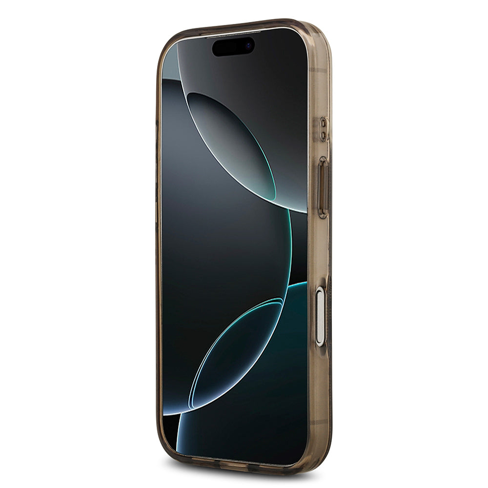 iPhone 17 Pro Kılıf Guess Orijinal Lisanslı M-safe Şarj Özellikli IML Peony ve 4G Desenli Klasik Logolu Kılıf