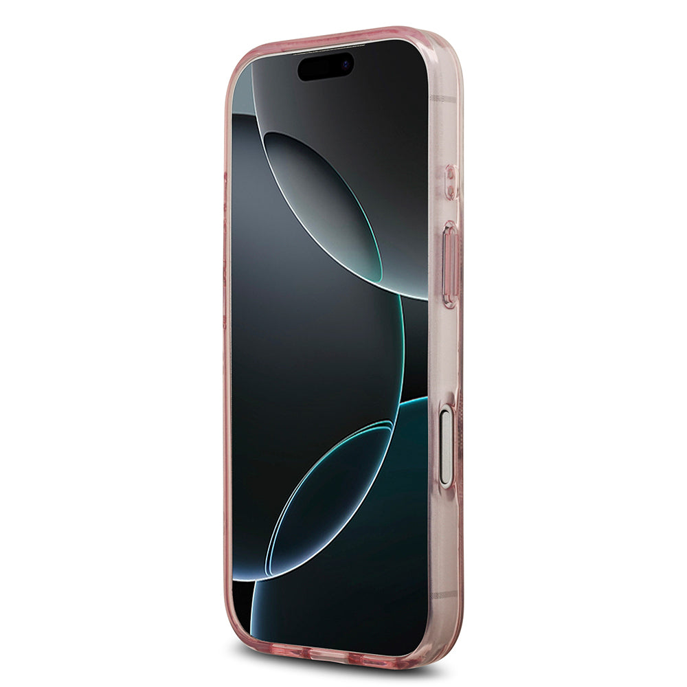 iPhone 17 Pro Kılıf Guess Orijinal Lisanslı M-safe Şarj Özellikli IML Peony ve 4G Desenli Klasik Logolu Kılıf