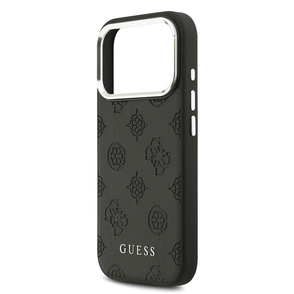iPhone 17 Pro Kılıf Guess Orijinal Lisanslı M-safe Şarj Özellikli Sıcak Baskılı Klasik Yazı Logolu PU Deri Peony Kılıf