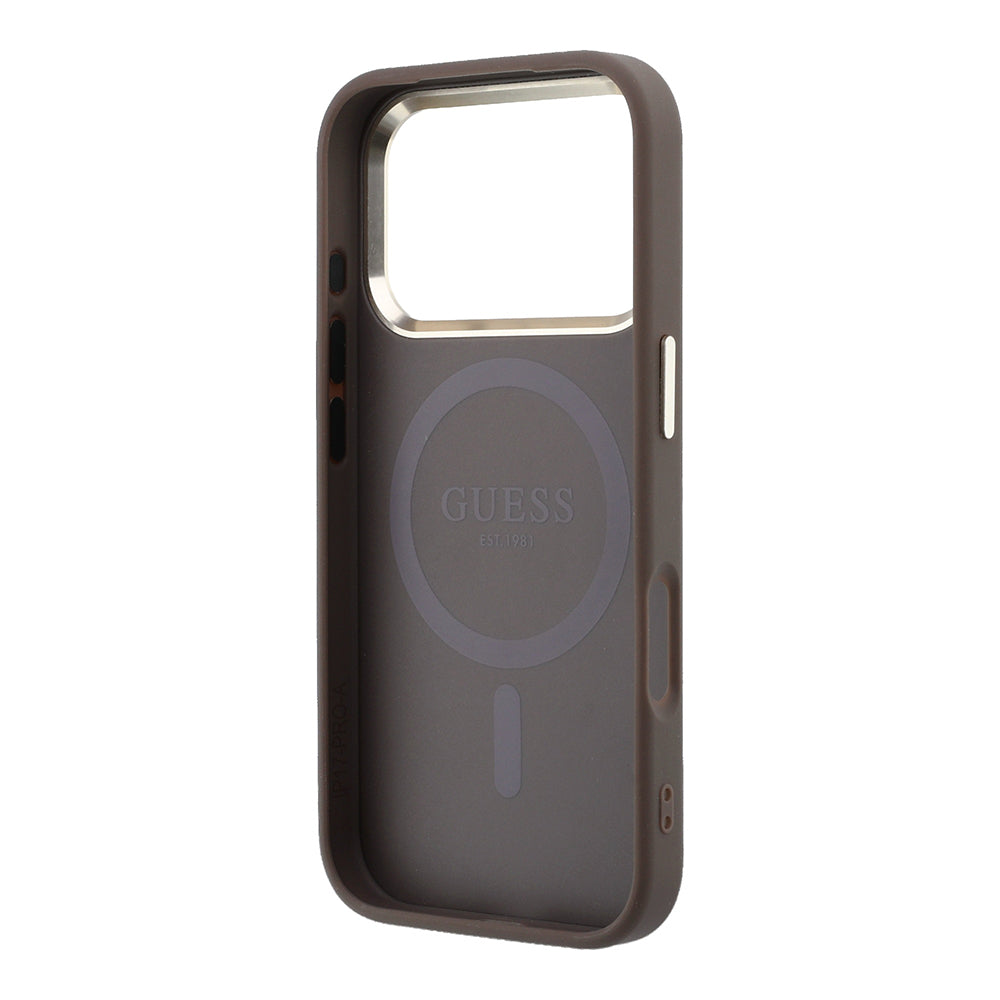iPhone 17 Pro Kılıf Guess Orijinal Lisanslı M-safe Şarj Özellikli Small 4G Classic Logolu Kılıf