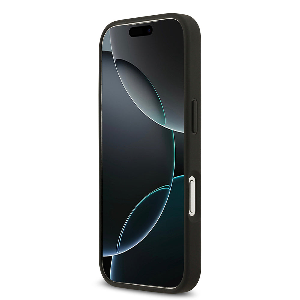 iPhone 17 Pro Kılıf Guess Orijinal Lisanslı M-safe Şarj Özellikli Taneli Çiçek Tasarımlı Metal Yazı Logolu Kılıf