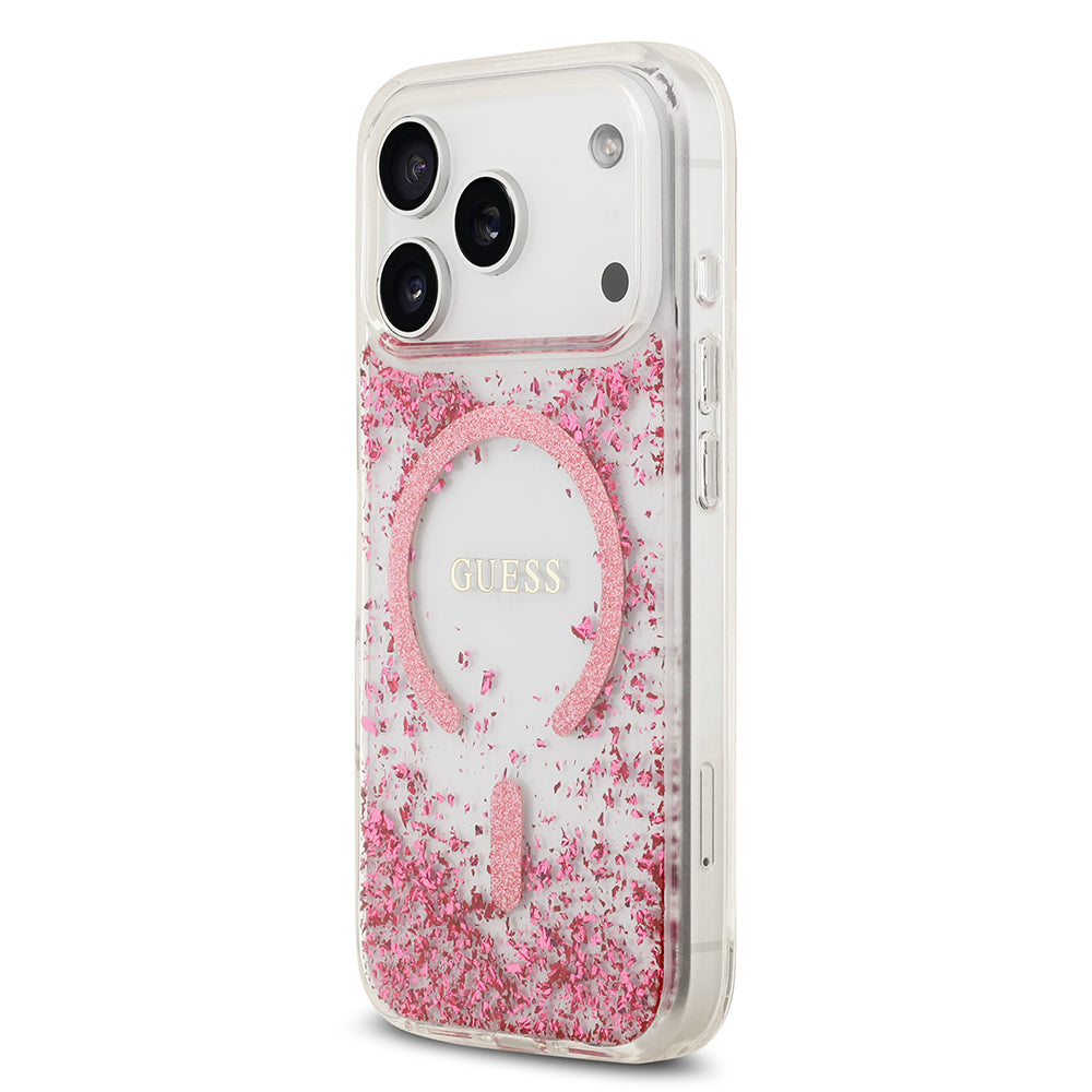 iPhone 17 Pro Kılıf Guess Orijinal Lisanslı M-safe Şarj Özellikli Transparan Resin Bottom Kılıf