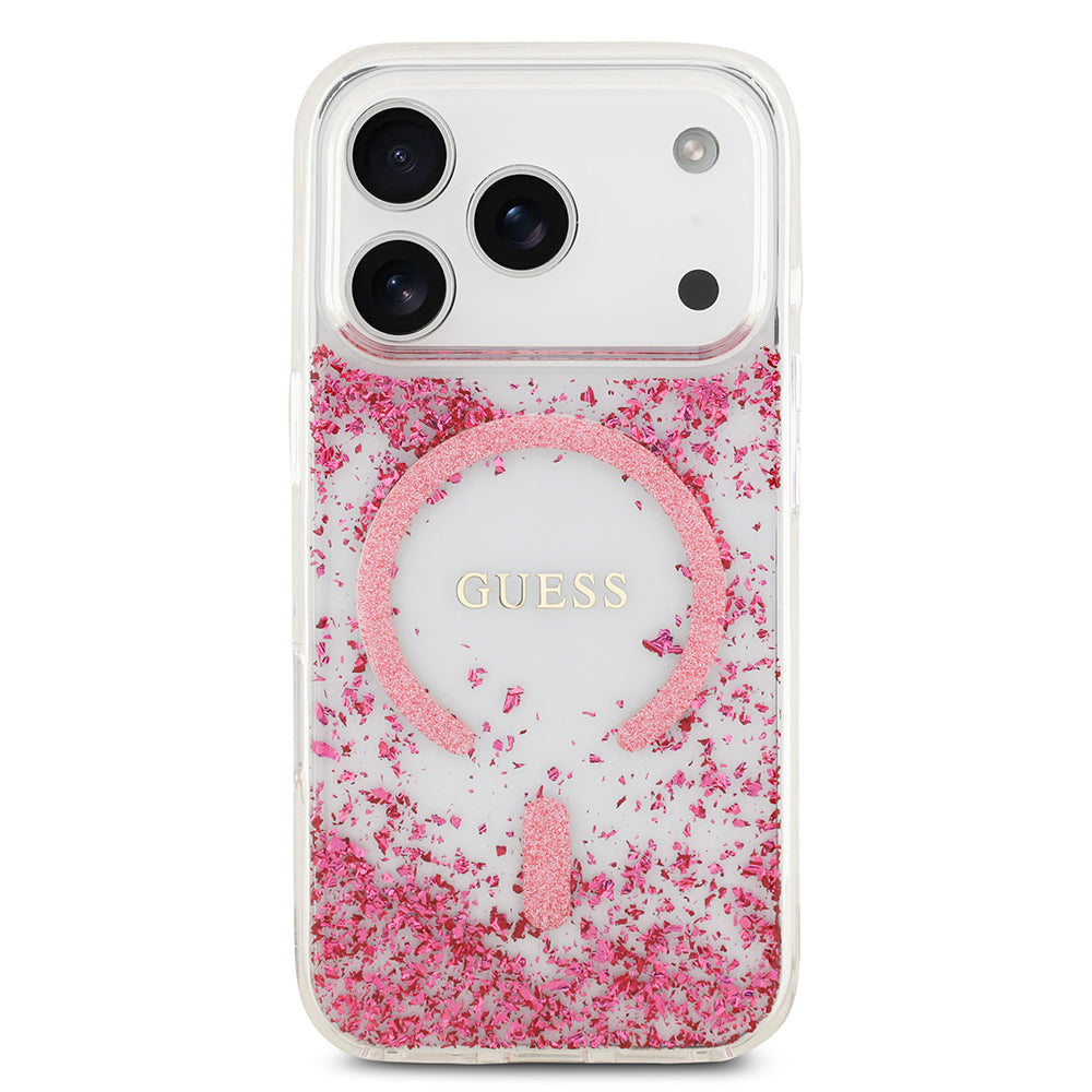 iPhone 17 Pro Kılıf Guess Orijinal Lisanslı M-safe Şarj Özellikli Transparan Resin Bottom Kılıf