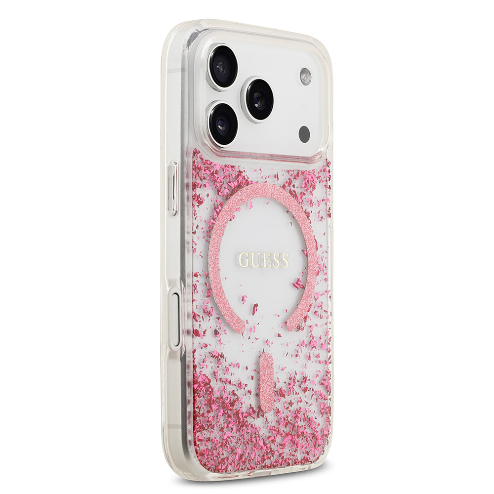 iPhone 17 Pro Kılıf Guess Orijinal Lisanslı M-safe Şarj Özellikli Transparan Resin Bottom Kılıf