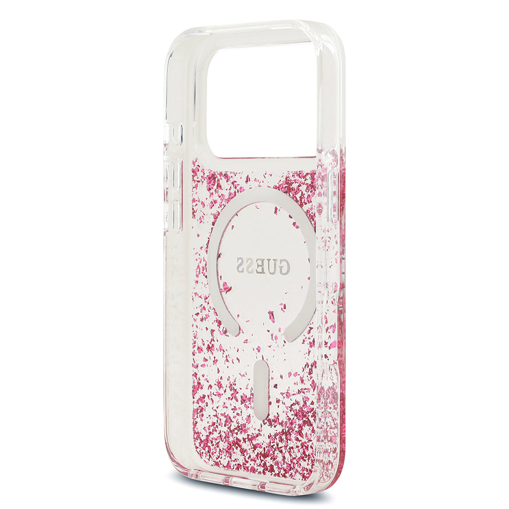 iPhone 17 Pro Kılıf Guess Orijinal Lisanslı M-safe Şarj Özellikli Transparan Resin Bottom Kılıf