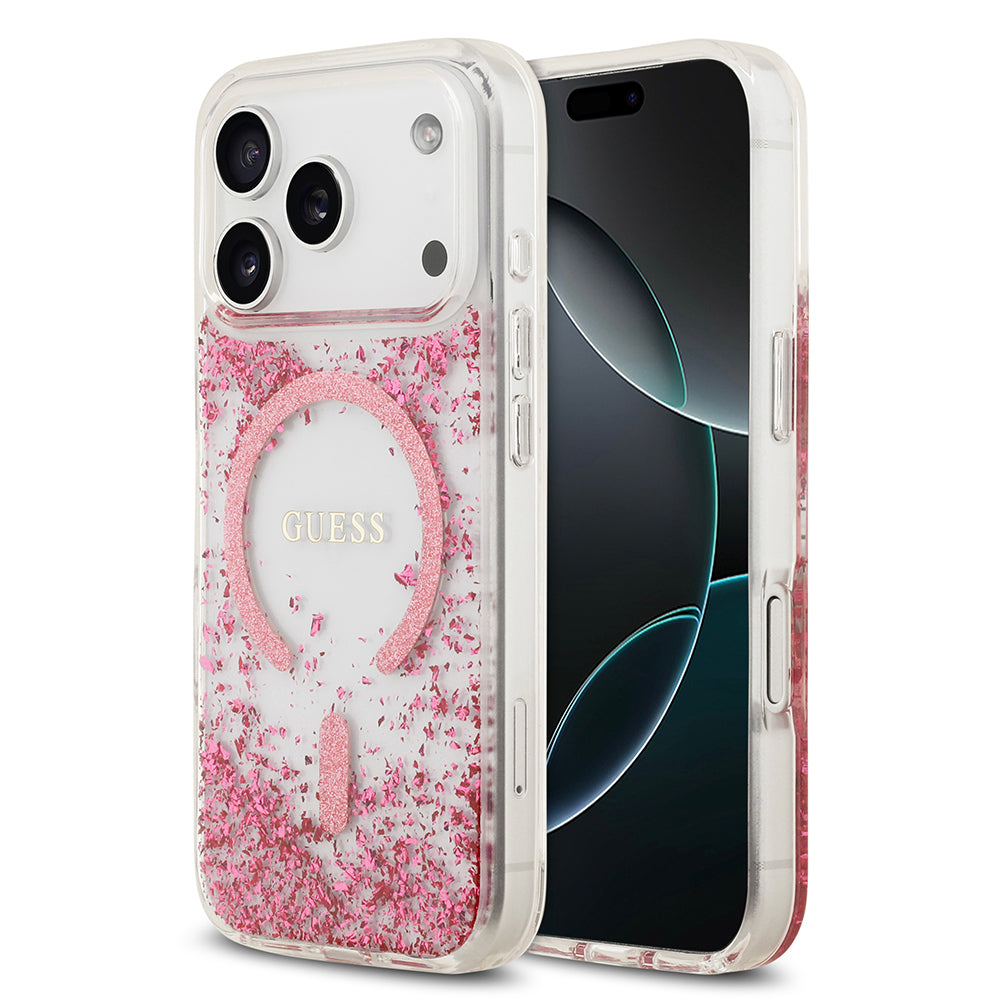 iPhone 17 Pro Kılıf Guess Orijinal Lisanslı M-safe Şarj Özellikli Transparan Resin Bottom Kılıf