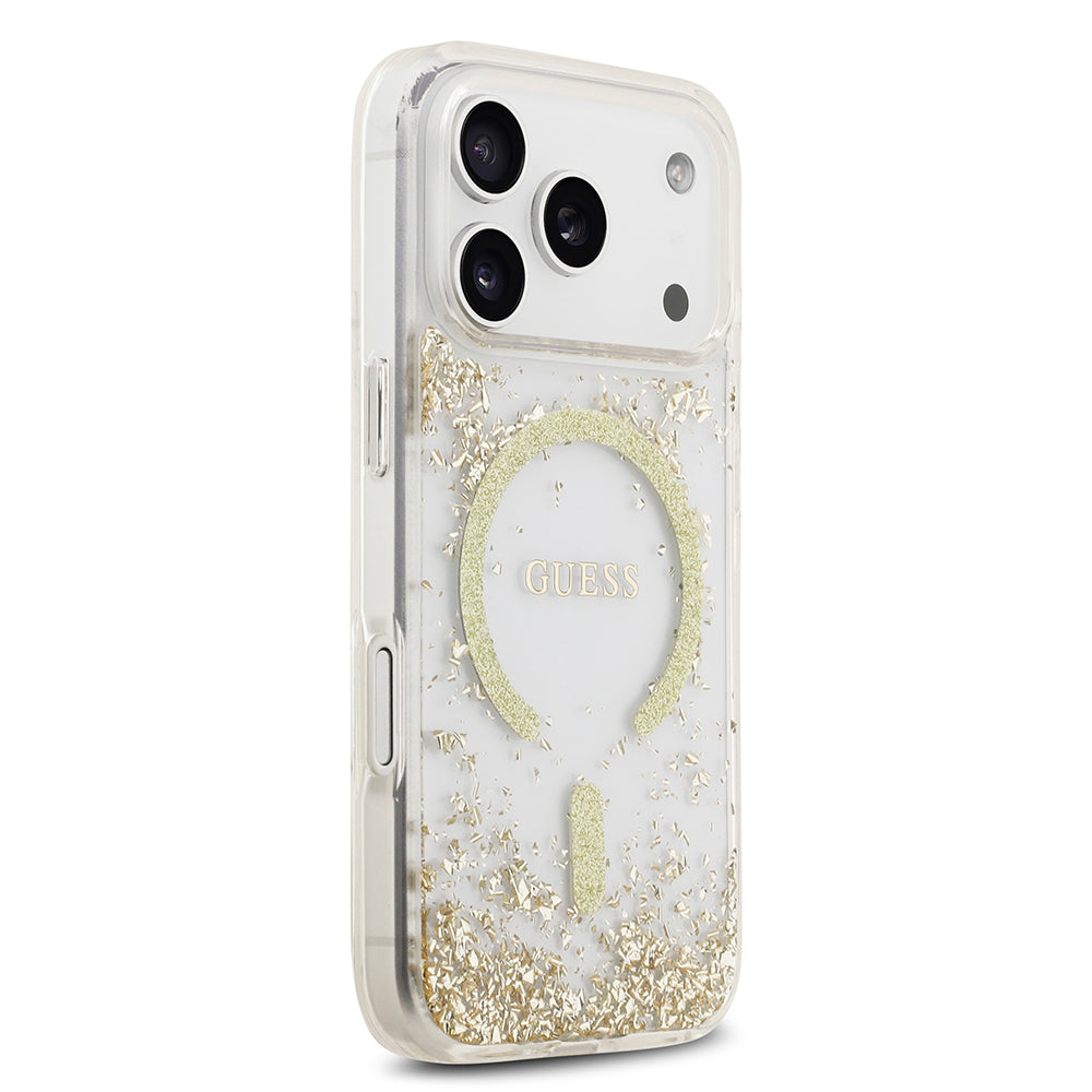 iPhone 17 Pro Kılıf Guess Orijinal Lisanslı M-safe Şarj Özellikli Transparan Resin Bottom Kılıf