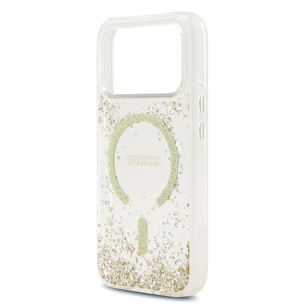 iPhone 17 Pro Kılıf Guess Orijinal Lisanslı M-safe Şarj Özellikli Transparan Resin Bottom Kılıf