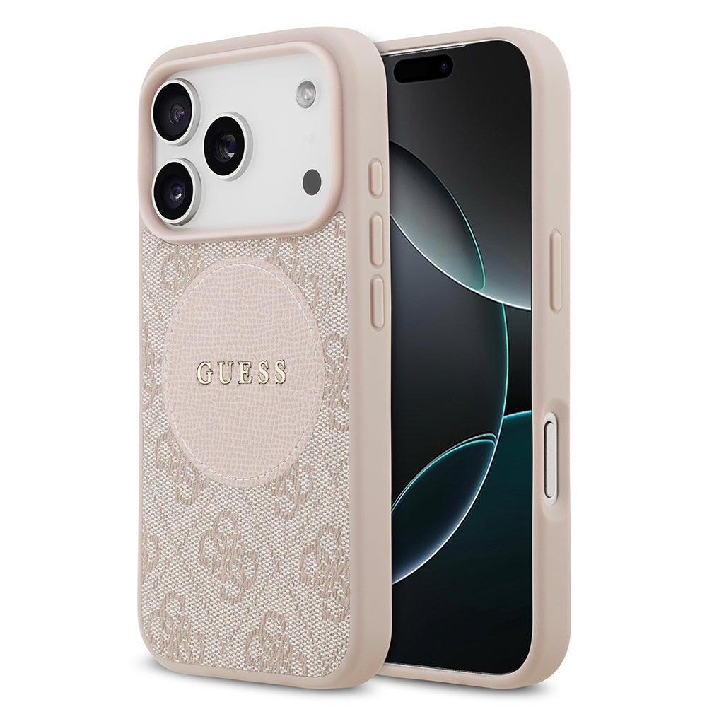 iPhone 17 Pro Kılıf Guess Orijinal Lisanslı M-safe Şarj Özellikli Yazı Logolu Circle Classic Kılıf