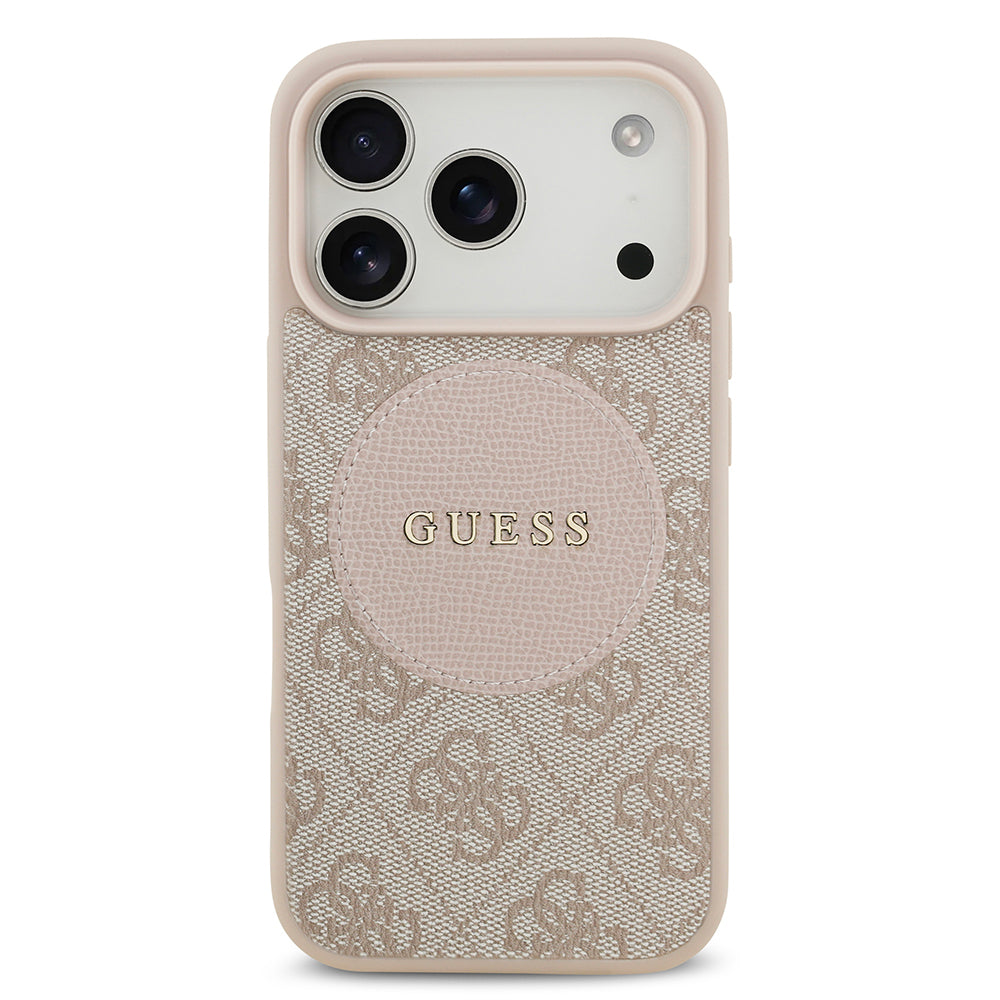 iPhone 17 Pro Kılıf Guess Orijinal Lisanslı M-safe Şarj Özellikli Yazı Logolu Circle Classic Kılıf