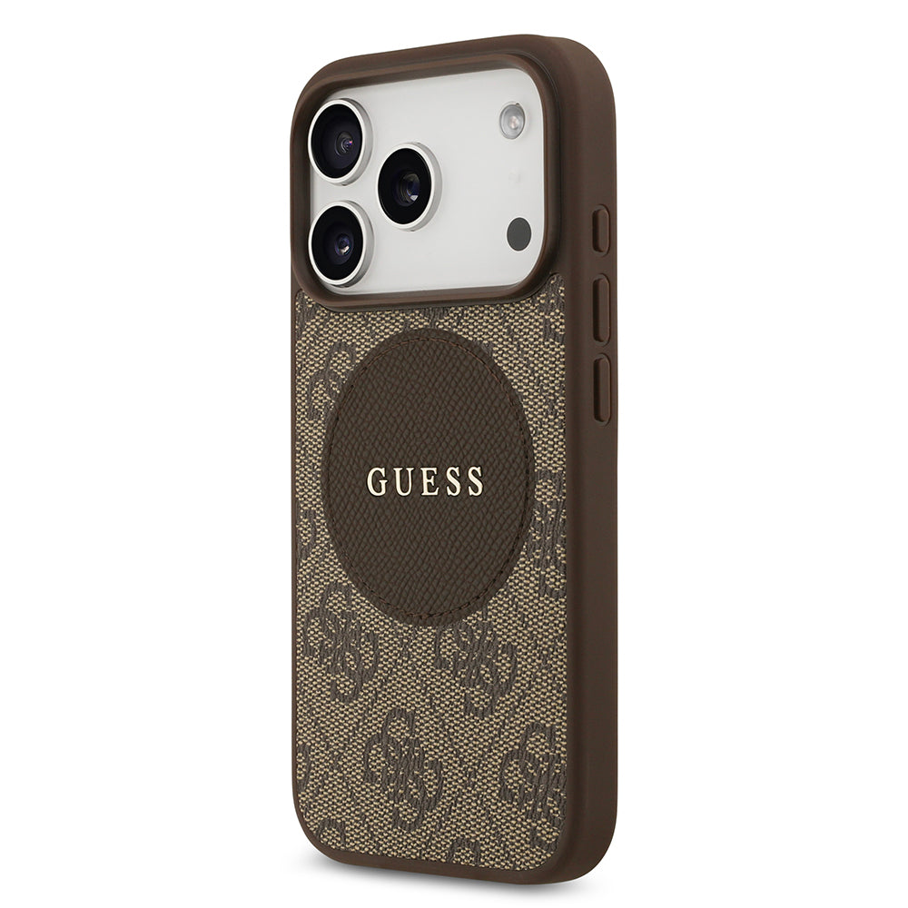 iPhone 17 Pro Kılıf Guess Orijinal Lisanslı M-safe Şarj Özellikli Yazı Logolu Circle Classic Kılıf