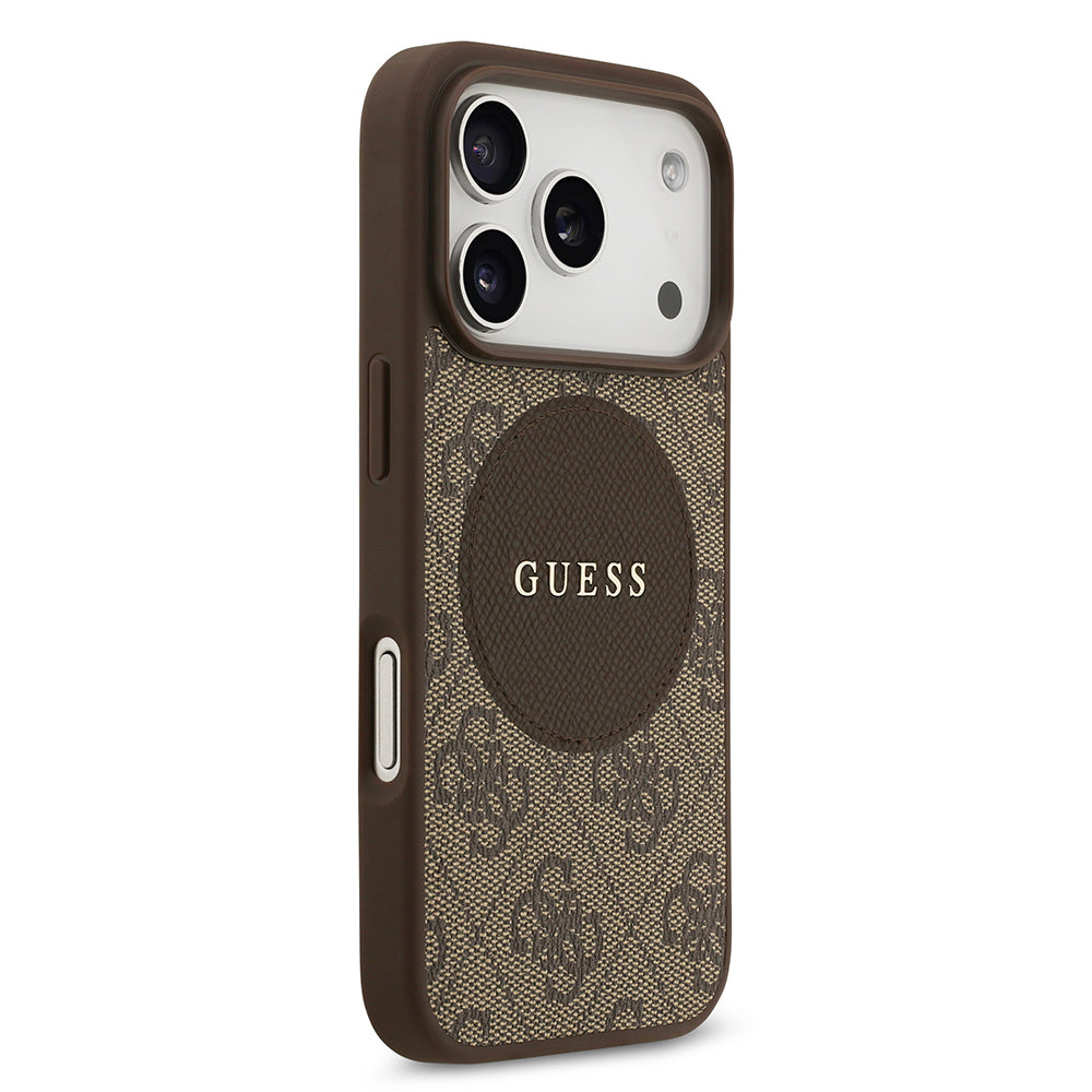 iPhone 17 Pro Kılıf Guess Orijinal Lisanslı M-safe Şarj Özellikli Yazı Logolu Circle Classic Kılıf