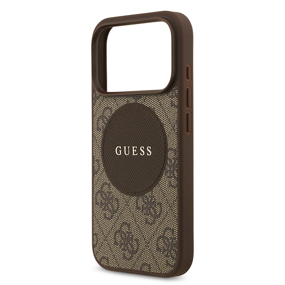 iPhone 17 Pro Kılıf Guess Orijinal Lisanslı M-safe Şarj Özellikli Yazı Logolu Circle Classic Kılıf