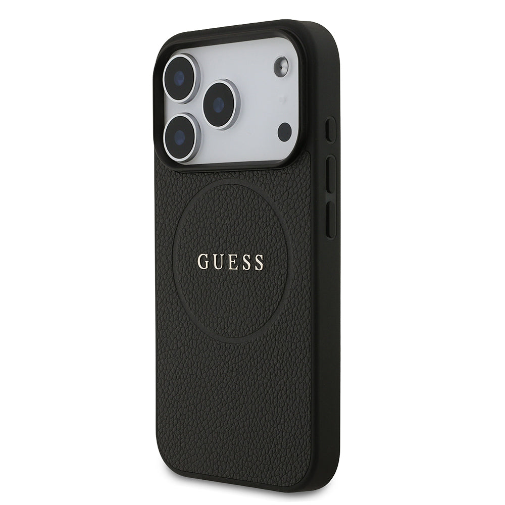 iPhone 17 Pro Kılıf Guess Orijinal Lisanslı M-safe Şarj Özellikli Yazı Logolu PU Deri Kılıf