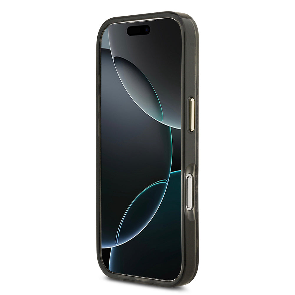iPhone 17 Pro Kılıf Guess Orijinal Lisanslı M-safe Şarj Özellikli Yazı Logolu Python Desenli Kılıf