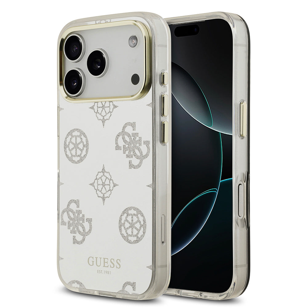 iPhone 17 Pro Kılıf Guess Orijinal Lisanslı Metal Kamera Çerçeveli Simli Aynalı Kılıf