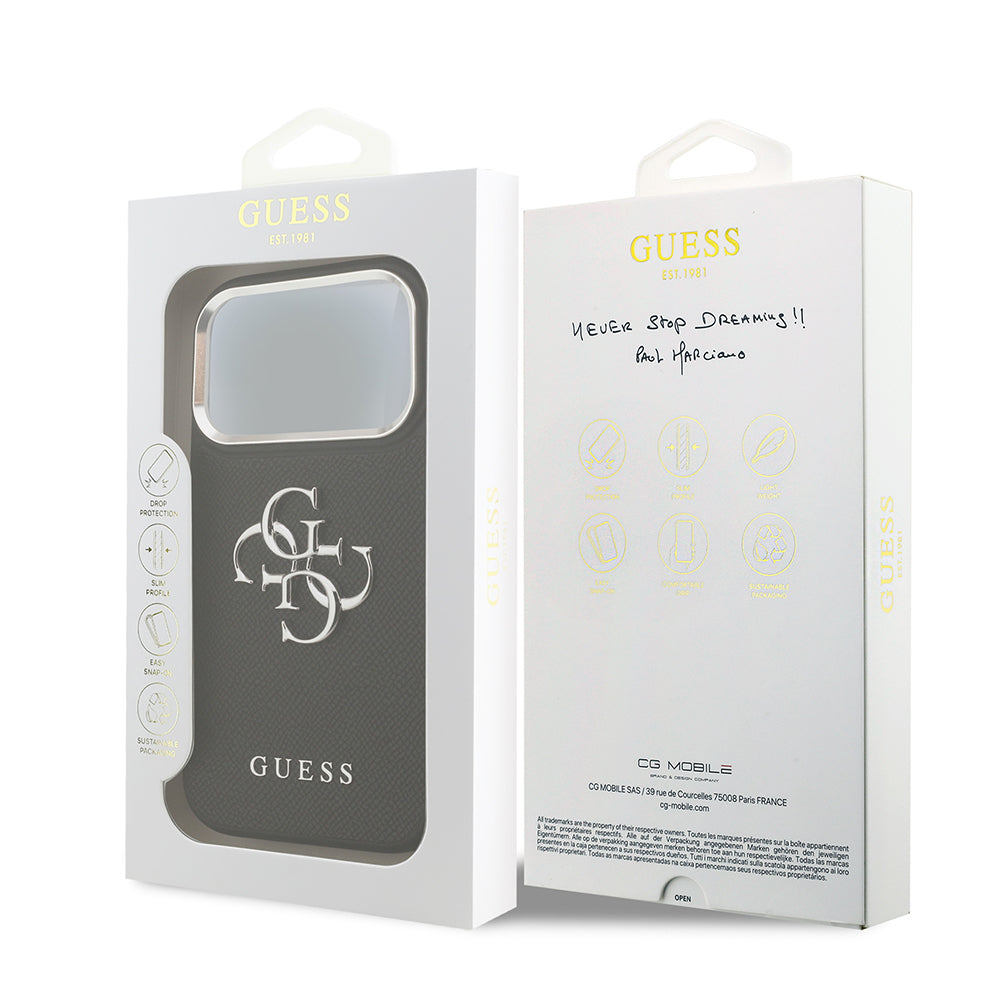 iPhone 17 Pro Kılıf Guess Orijinal Lisanslı PU Deri 4G Büyük Metal Logo Dizaynlı Kılıf