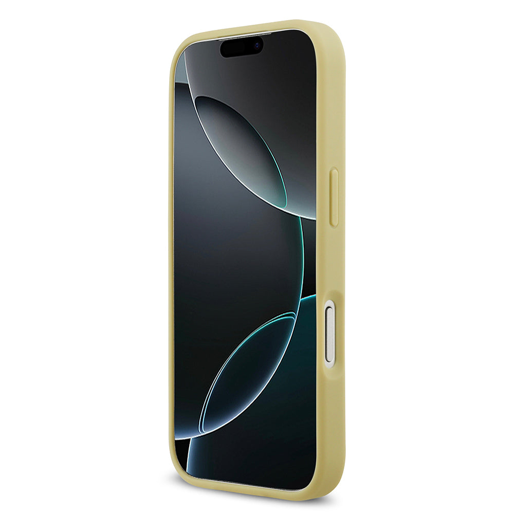 iPhone 17 Pro Kılıf Guess Orijinal Lisanslı Taşlı Arka Yüzey Üçgen Logolu Kılıf