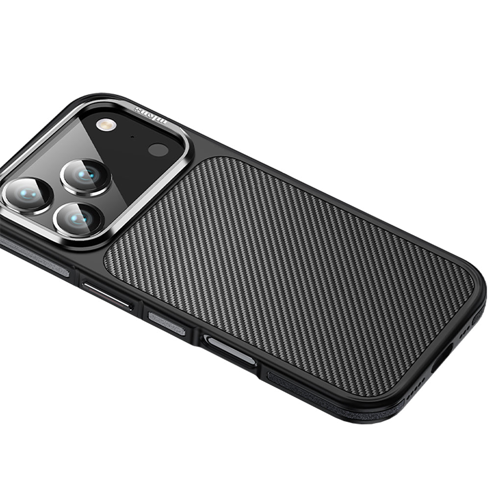 iPhone 17 Pro Kılıf Karbon Fiber Görünümlü Wlons Marin Kılıf