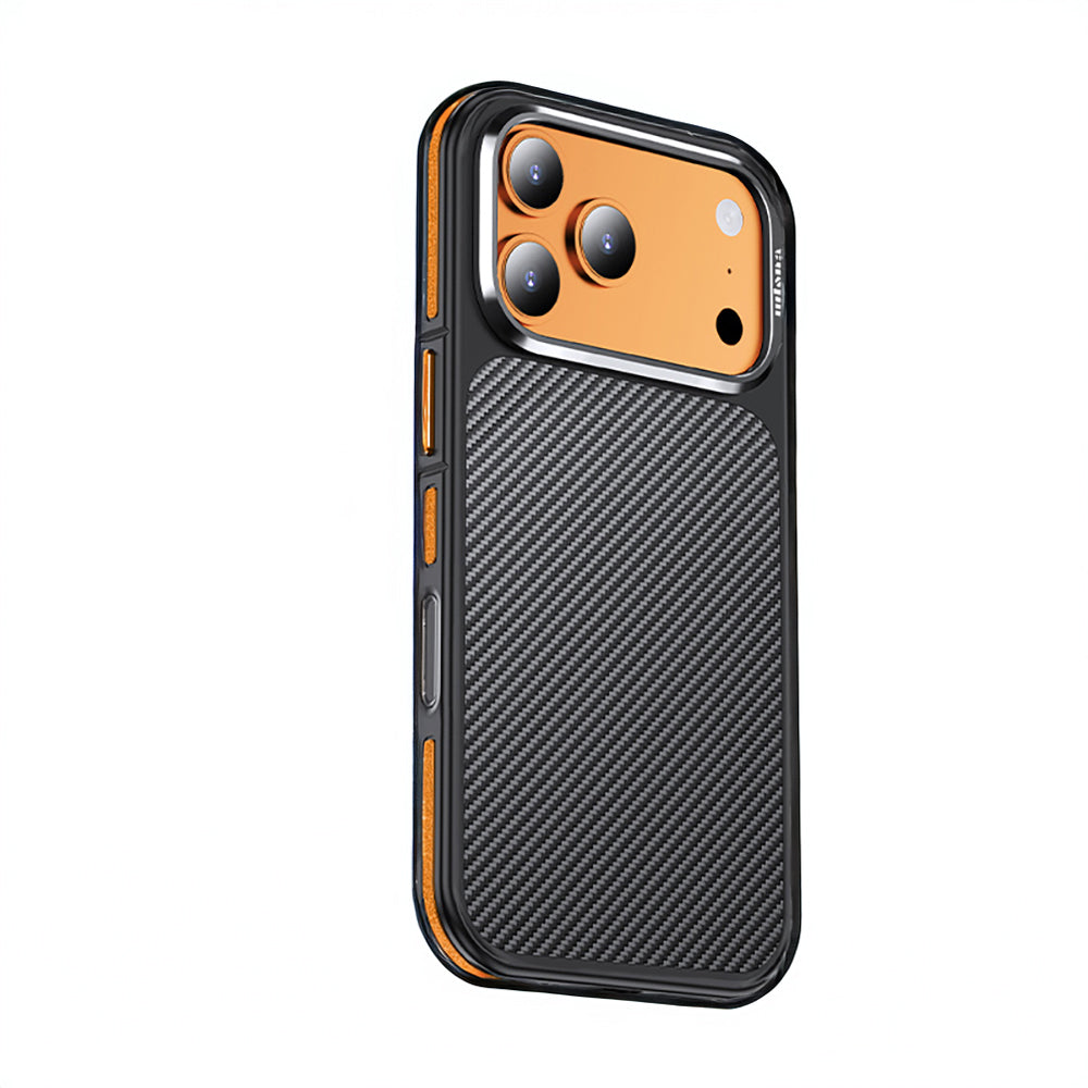 iPhone 17 Pro Kılıf Karbon Fiber Görünümlü Wlons Marin Kılıf