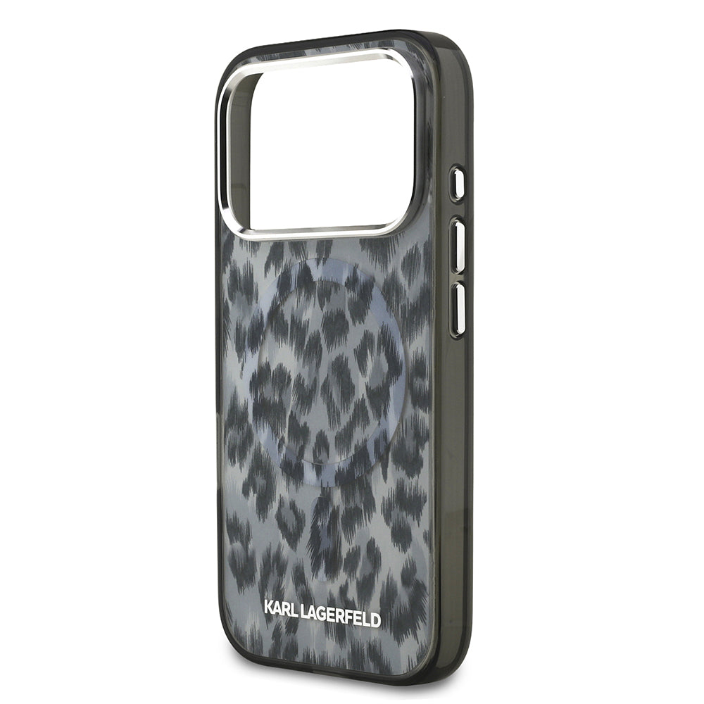 iPhone 17 Pro Kılıf Karl Lagerfeld Orijinal Lisanslı M-safe Şarj Özellikli IML Leopar Baskılı Kılıf