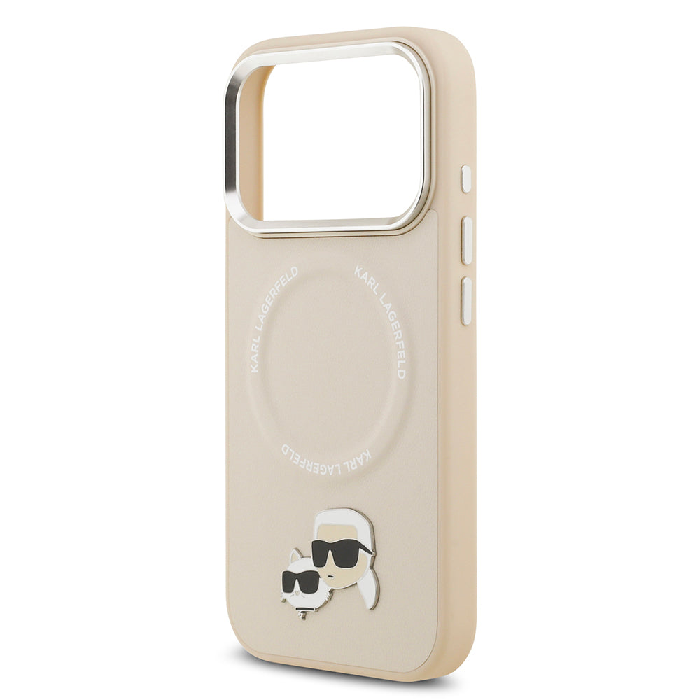 iPhone 17 Pro Kılıf Karl Lagerfeld Orijinal Lisanslı M-safe Şarj Özellikli Metal Kamera ve Buton Tasarımlı K&C PU Deri Kılıf