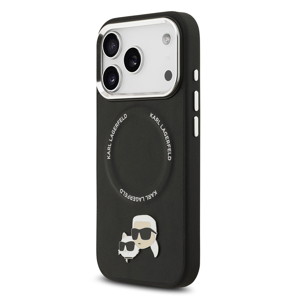 iPhone 17 Pro Kılıf Karl Lagerfeld Orijinal Lisanslı M-safe Şarj Özellikli Metal Kamera ve Buton Tasarımlı K&C PU Deri Kılıf
