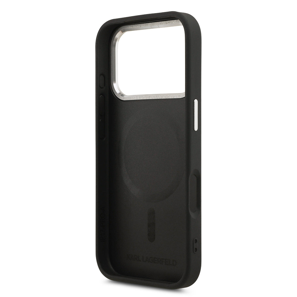 iPhone 17 Pro Kılıf Karl Lagerfeld Orijinal Lisanslı M-safe Şarj Özellikli Metal Kamera ve Buton Tasarımlı Paris RSG PU Deri Kılıf