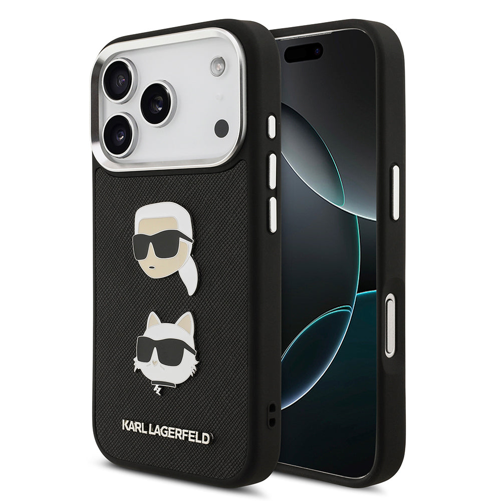 iPhone 17 Pro Kılıf Karl Lagerfeld Orijinal Lisanslı Metal Logolu K&C Heads Pin Kılıf