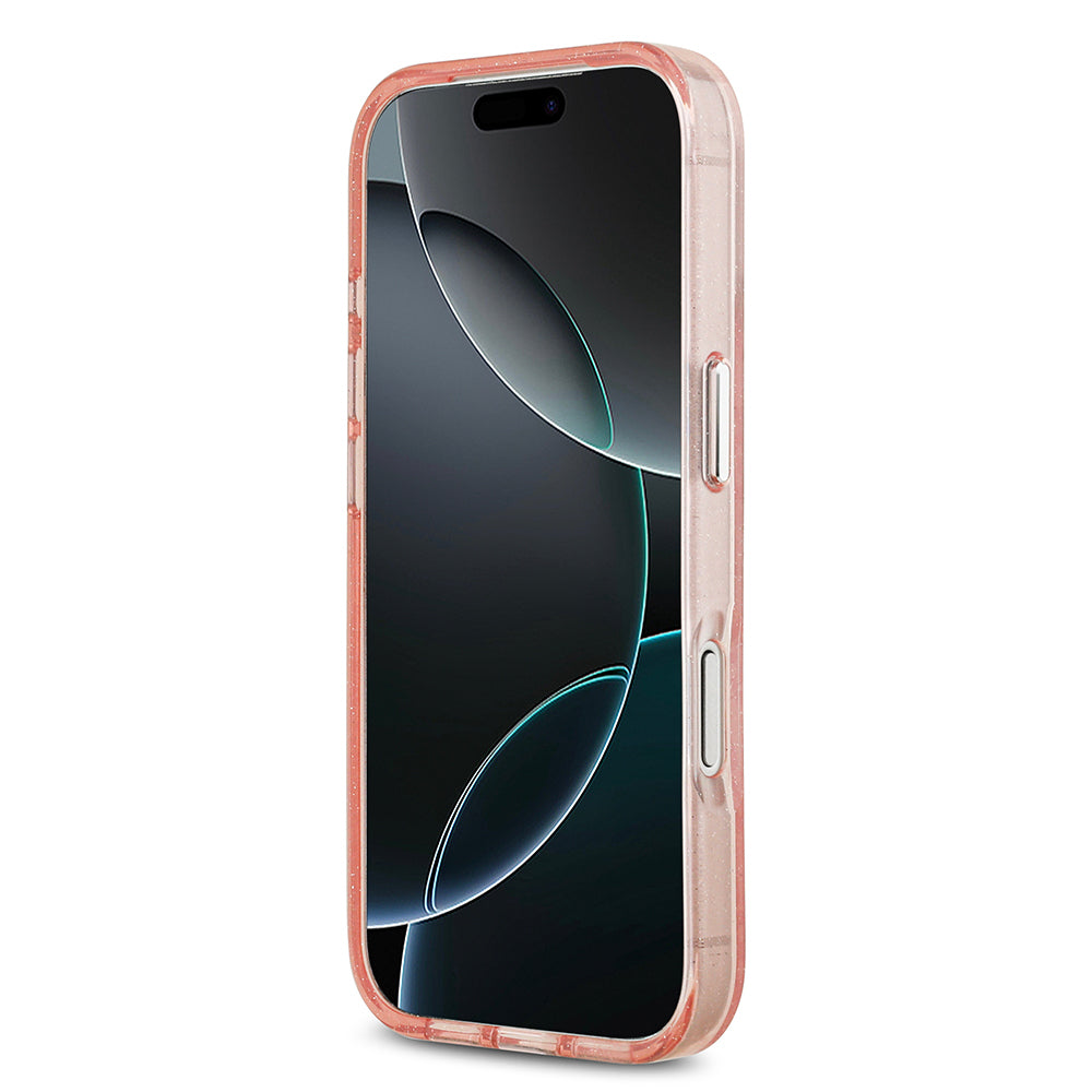 iPhone 17 Pro Kılıf Karl Lagerfeld Orijinal Lisanslı Parlayan Simli Karl & Choupette Heads Kılıf