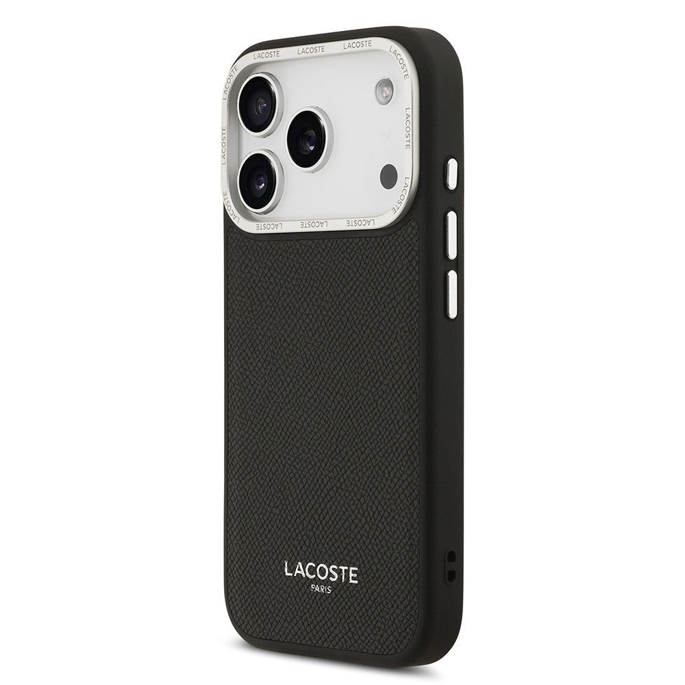 iPhone 17 Pro Kılıf Lacoste Orijinal Lisanslı M-safe Şarj Özellikli Champs Elysees PU Deri Tasarımlı Kılıf