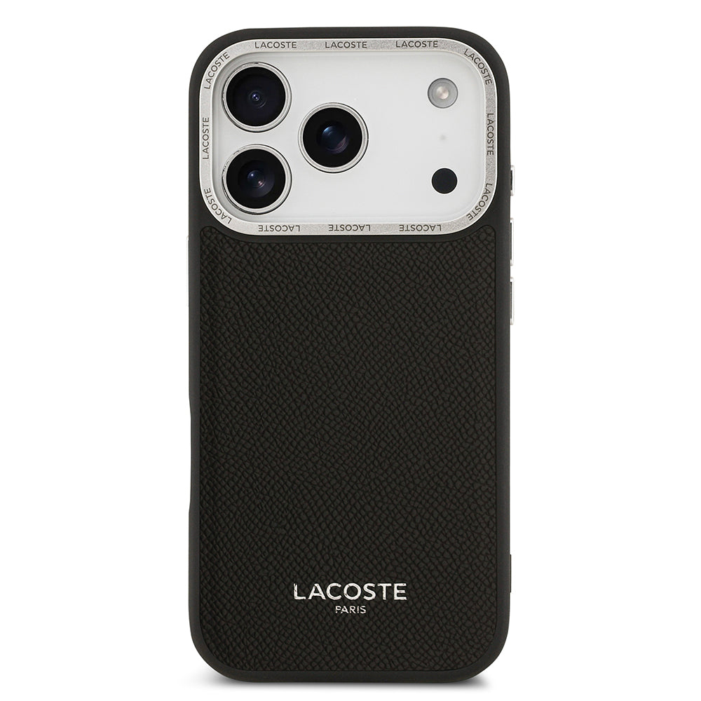 iPhone 17 Pro Kılıf Lacoste Orijinal Lisanslı M-safe Şarj Özellikli Champs Elysees PU Deri Tasarımlı Kılıf