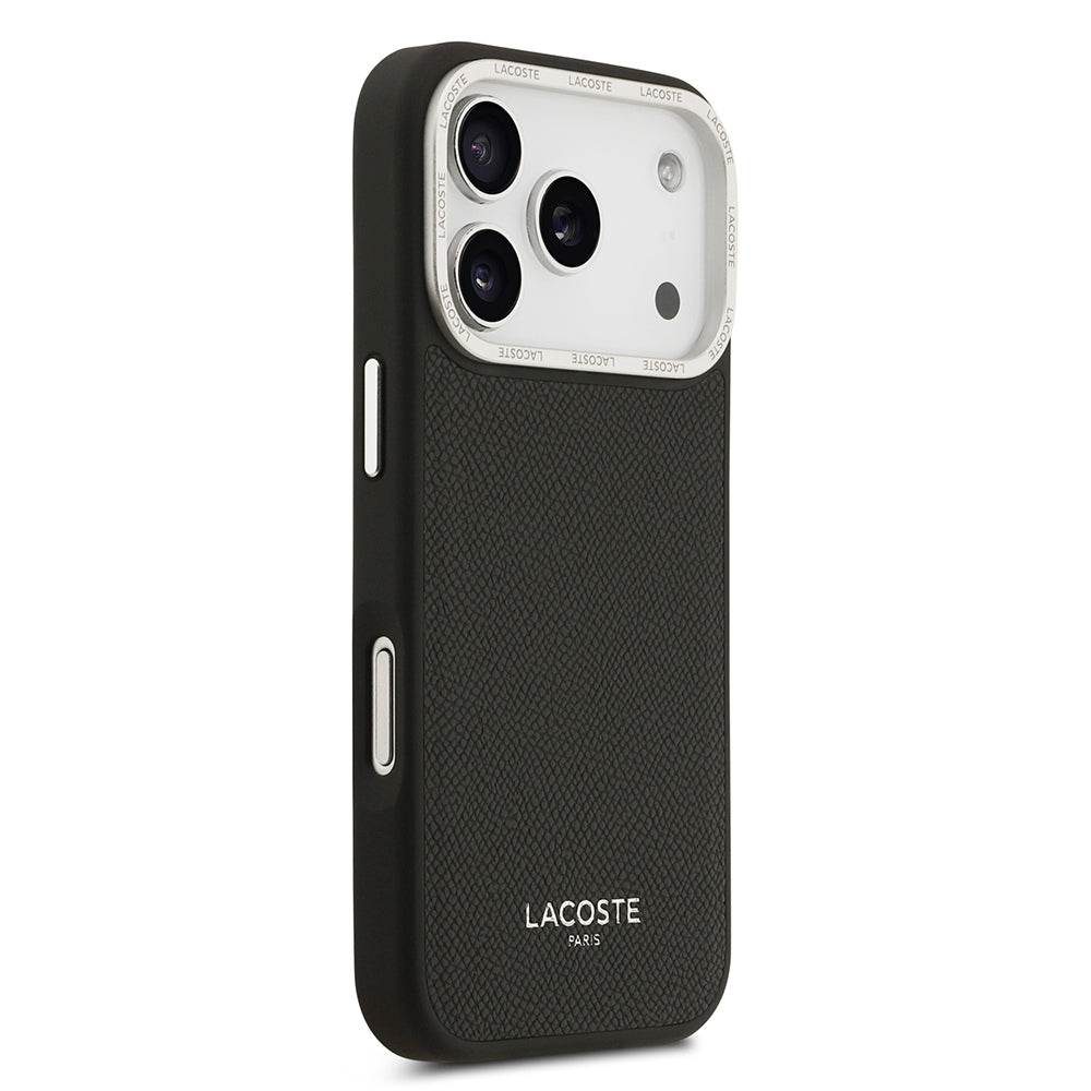 iPhone 17 Pro Kılıf Lacoste Orijinal Lisanslı M-safe Şarj Özellikli Champs Elysees PU Deri Tasarımlı Kılıf