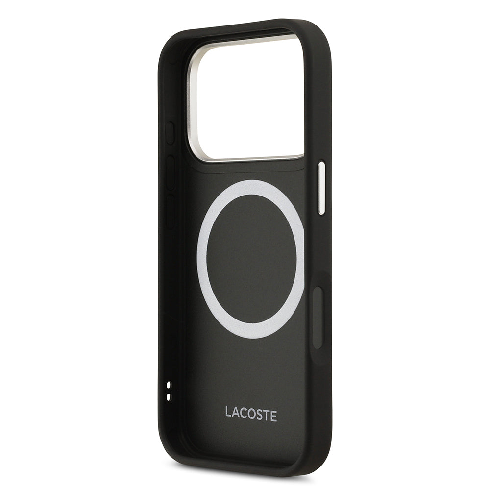 iPhone 17 Pro Kılıf Lacoste Orijinal Lisanslı M-safe Şarj Özellikli Champs Elysees PU Deri Tasarımlı Kılıf