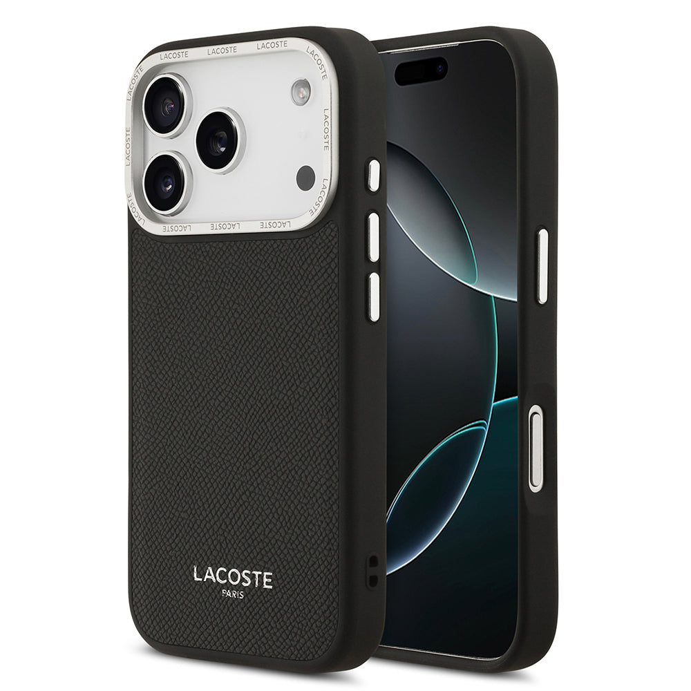 iPhone 17 Pro Kılıf Lacoste Orijinal Lisanslı M-safe Şarj Özellikli Champs Elysees PU Deri Tasarımlı Kılıf