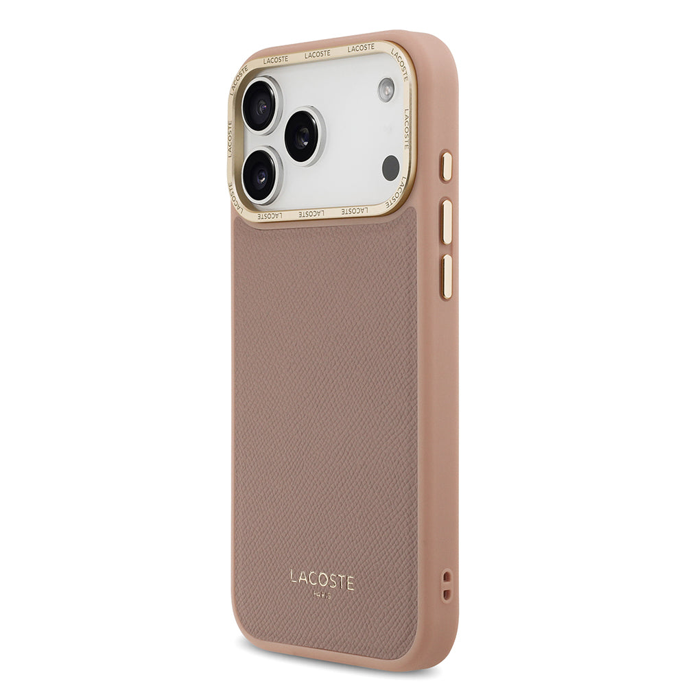 iPhone 17 Pro Kılıf Lacoste Orijinal Lisanslı M-safe Şarj Özellikli Champs Elysees PU Deri Tasarımlı Kılıf