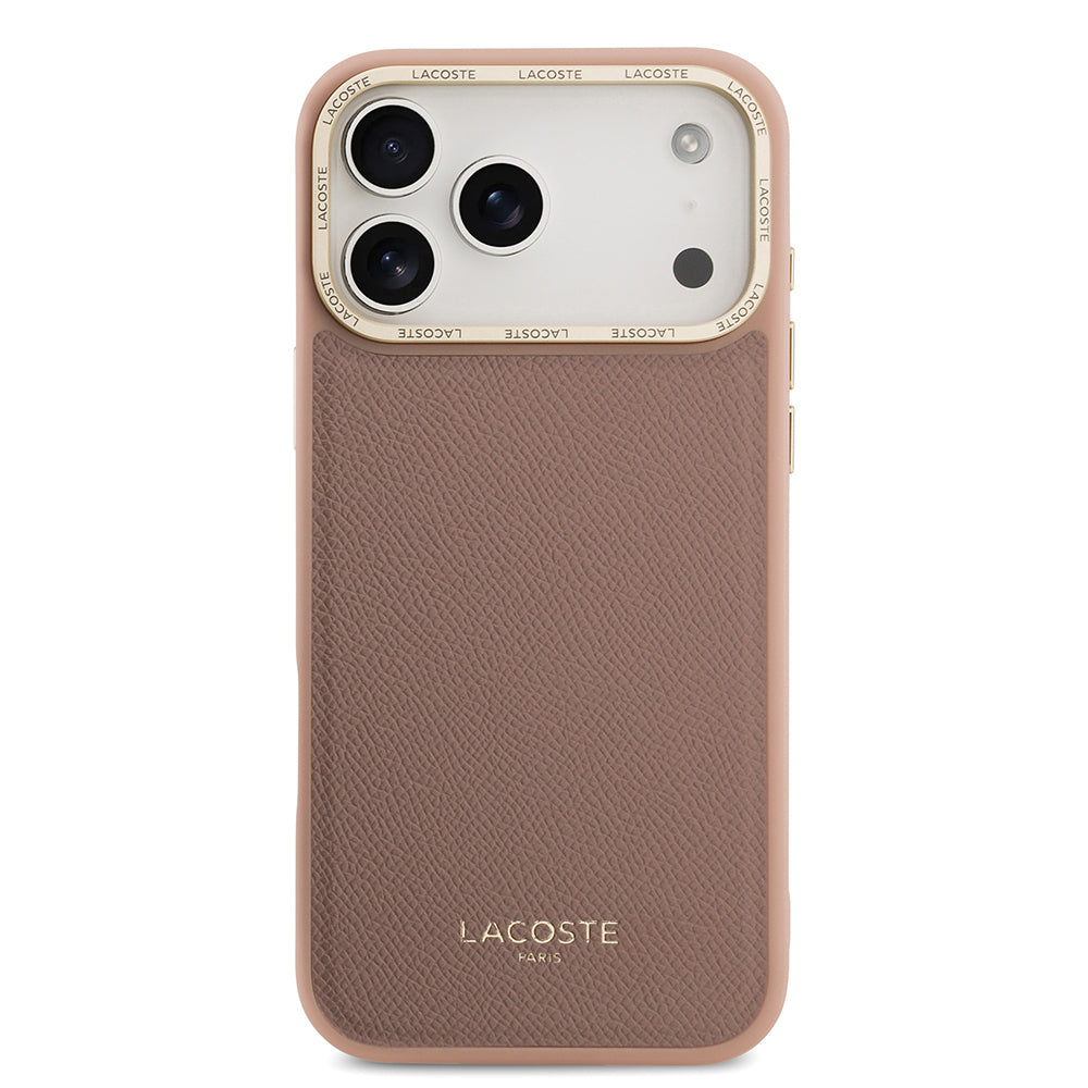iPhone 17 Pro Kılıf Lacoste Orijinal Lisanslı M-safe Şarj Özellikli Champs Elysees PU Deri Tasarımlı Kılıf