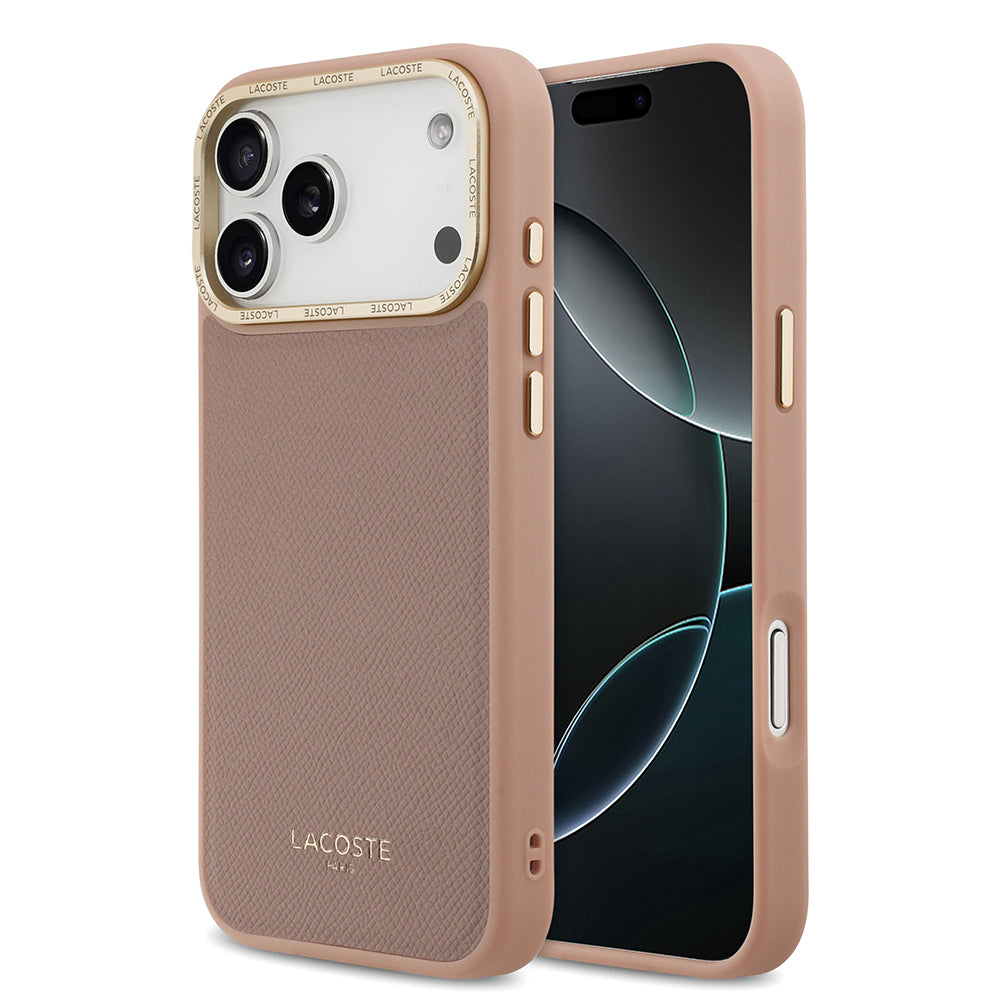iPhone 17 Pro Kılıf Lacoste Orijinal Lisanslı M-safe Şarj Özellikli Champs Elysees PU Deri Tasarımlı Kılıf