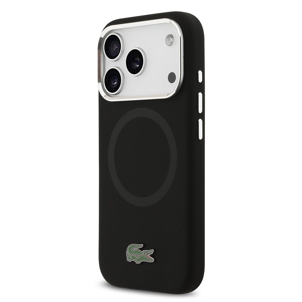 iPhone 17 Pro Kılıf Lacoste Orijinal Lisanslı M-safe Şarj Özellikli İkonik Logolu Metal Kamera Çerçeveli Silikon Kılıf