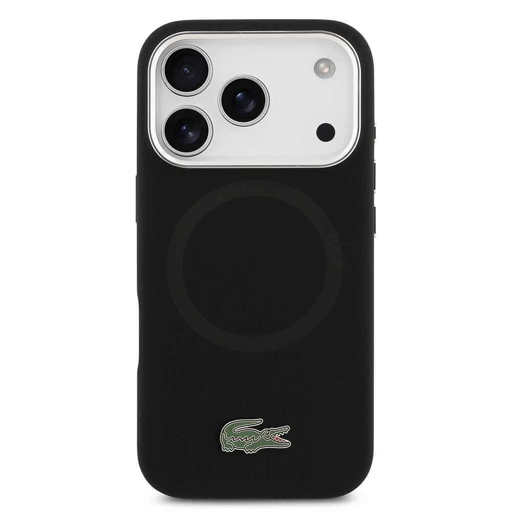 iPhone 17 Pro Kılıf Lacoste Orijinal Lisanslı M-safe Şarj Özellikli İkonik Logolu Metal Kamera Çerçeveli Silikon Kılıf