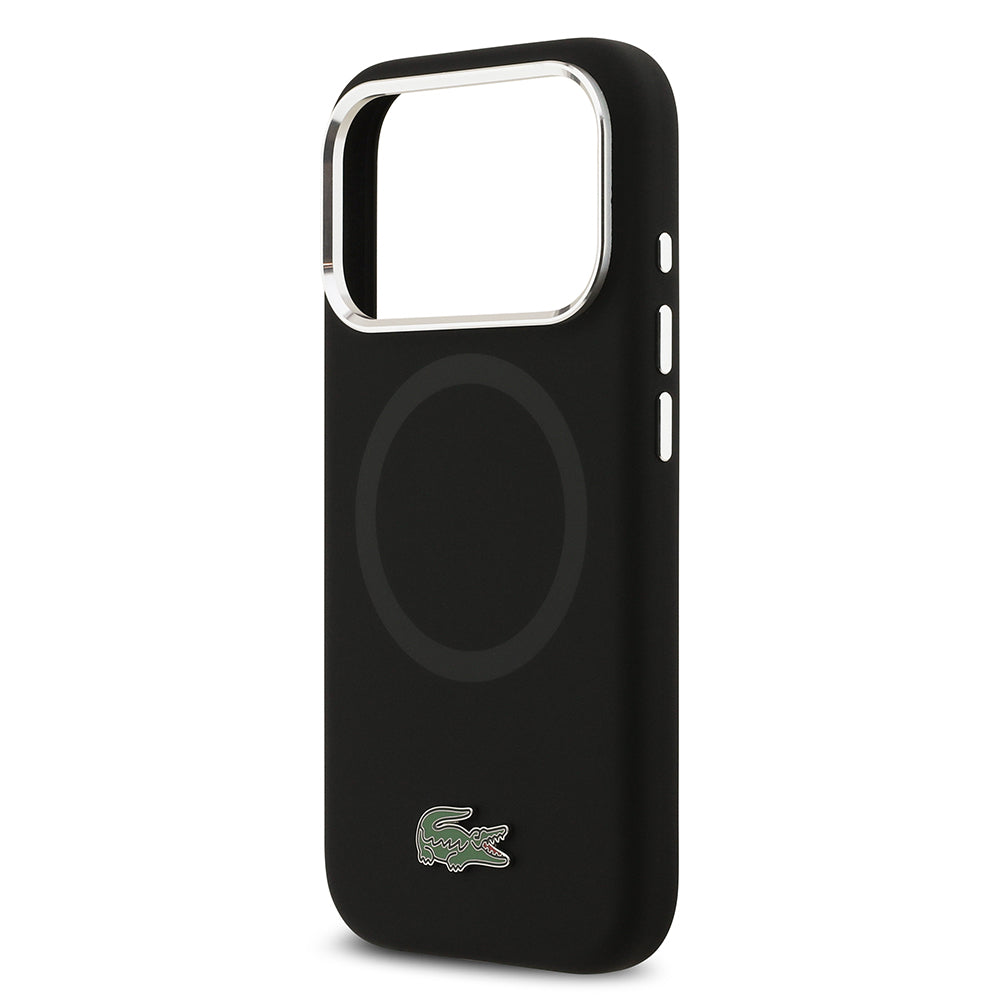 iPhone 17 Pro Kılıf Lacoste Orijinal Lisanslı M-safe Şarj Özellikli İkonik Logolu Metal Kamera Çerçeveli Silikon Kılıf