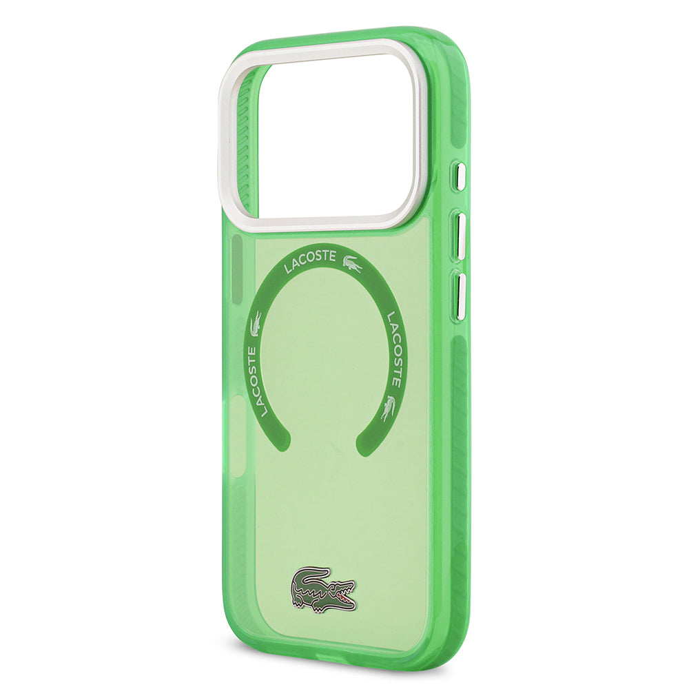 iPhone 17 Pro Kılıf Lacoste Orijinal Lisanslı M-safe Şarj Özellikli İkonik Timsah Logolu Buzlu Kılıf