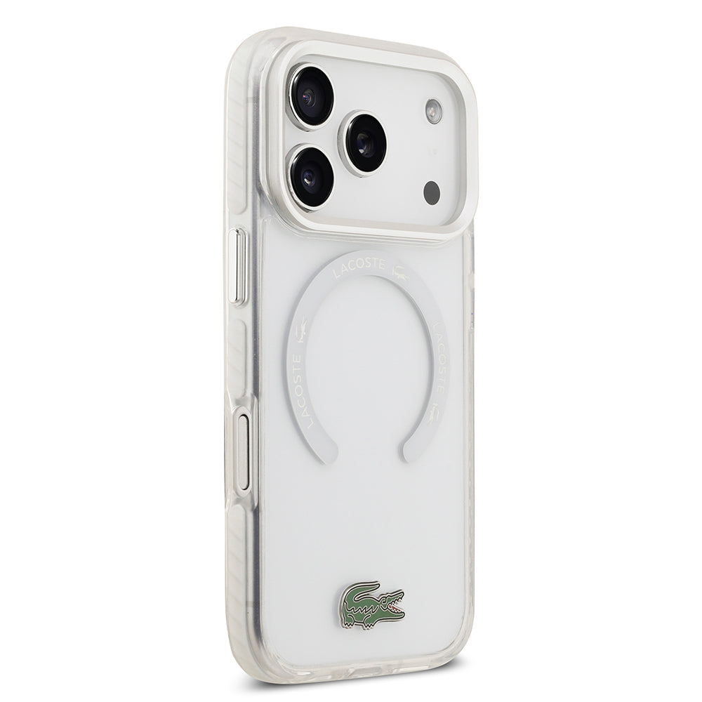 iPhone 17 Pro Kılıf Lacoste Orijinal Lisanslı M-safe Şarj Özellikli İkonik Timsah Logolu Buzlu Kılıf