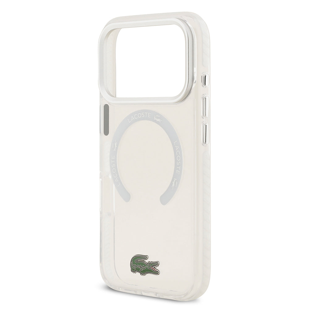 iPhone 17 Pro Kılıf Lacoste Orijinal Lisanslı M-safe Şarj Özellikli İkonik Timsah Logolu Buzlu Kılıf