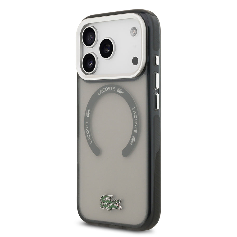 iPhone 17 Pro Kılıf Lacoste Orijinal Lisanslı M-safe Şarj Özellikli İkonik Timsah Logolu Buzlu Kılıf