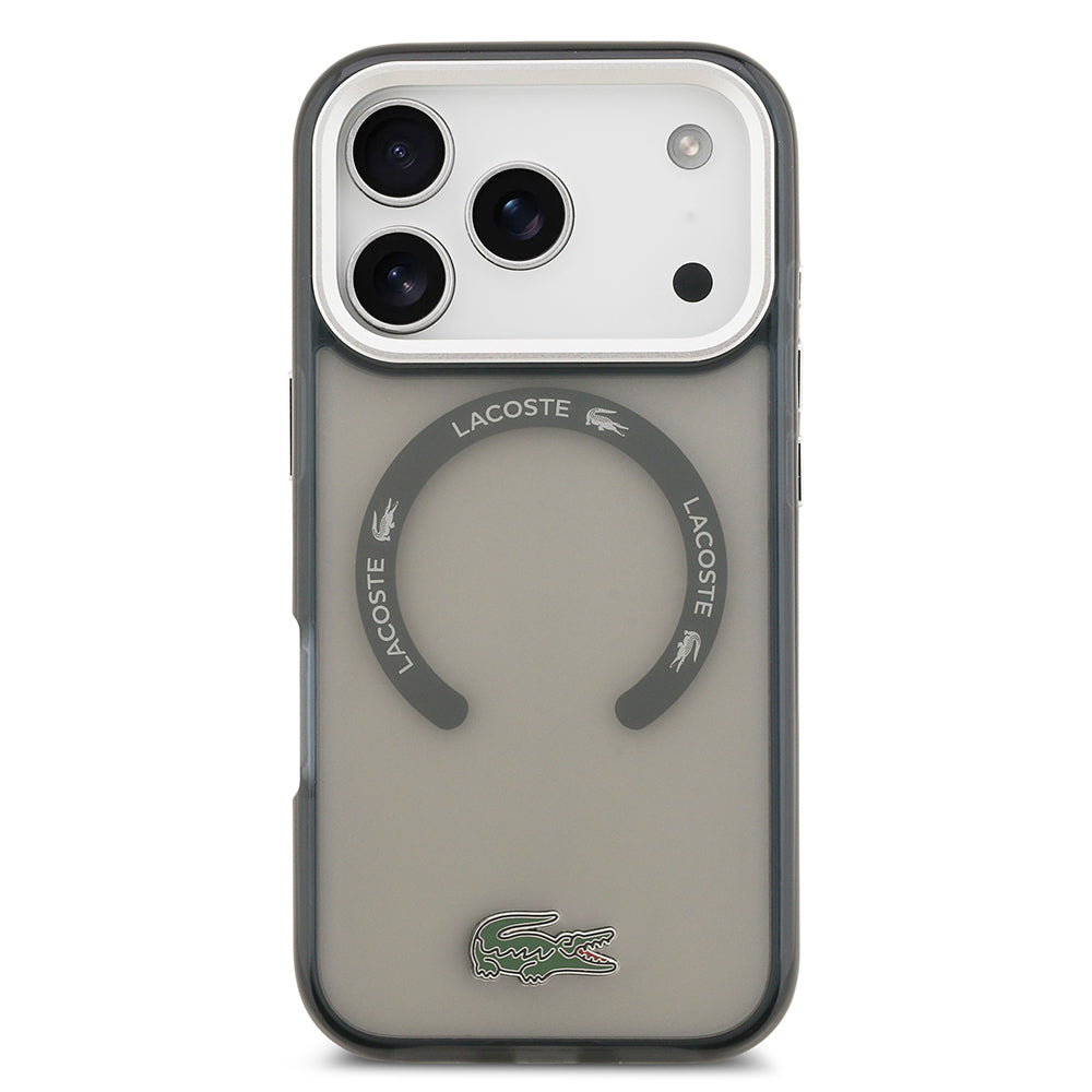 iPhone 17 Pro Kılıf Lacoste Orijinal Lisanslı M-safe Şarj Özellikli İkonik Timsah Logolu Buzlu Kılıf
