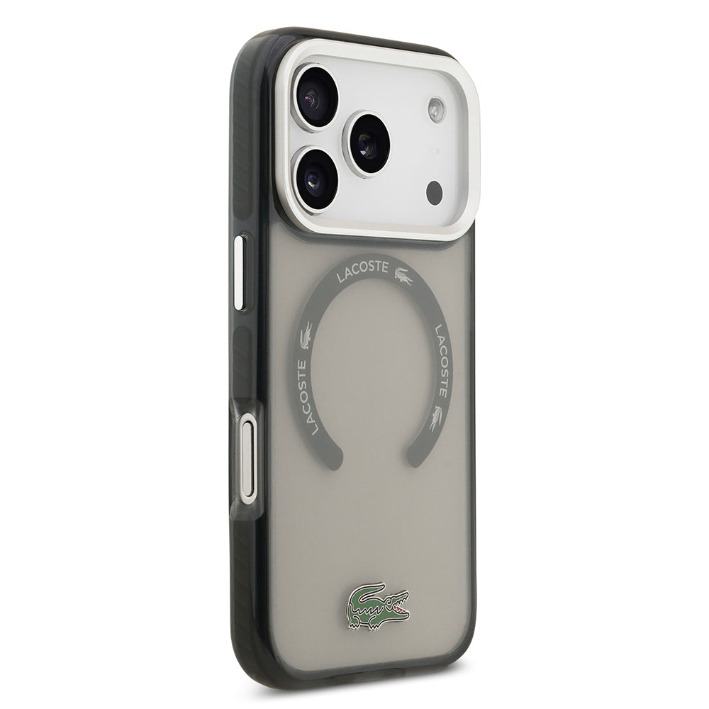 iPhone 17 Pro Kılıf Lacoste Orijinal Lisanslı M-safe Şarj Özellikli İkonik Timsah Logolu Buzlu Kılıf