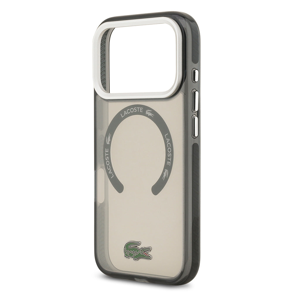 iPhone 17 Pro Kılıf Lacoste Orijinal Lisanslı M-safe Şarj Özellikli İkonik Timsah Logolu Buzlu Kılıf