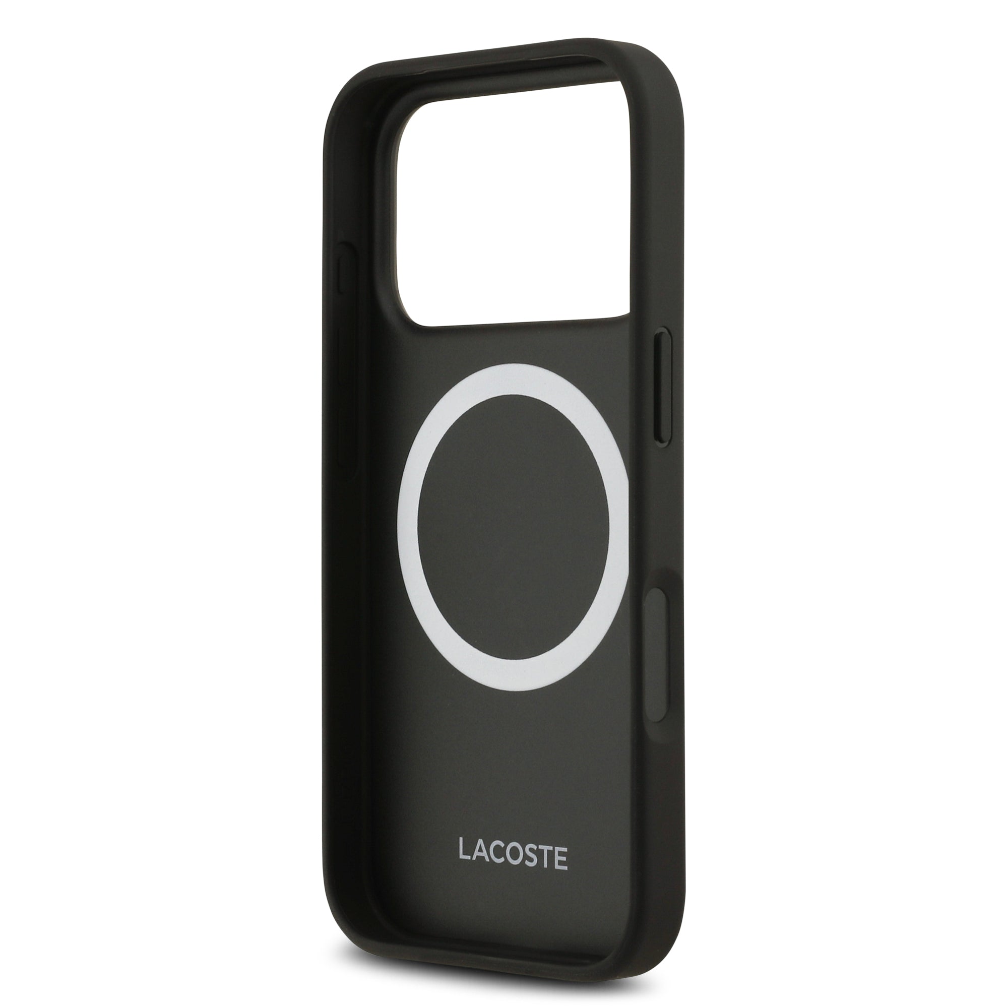 iPhone 17 Pro Kılıf Lacoste Orijinal Lisanslı M-safe Şarj Özellikli PU Deri Tasarımlı Kartlıklı Karışık Monogram Desenli Kılıf